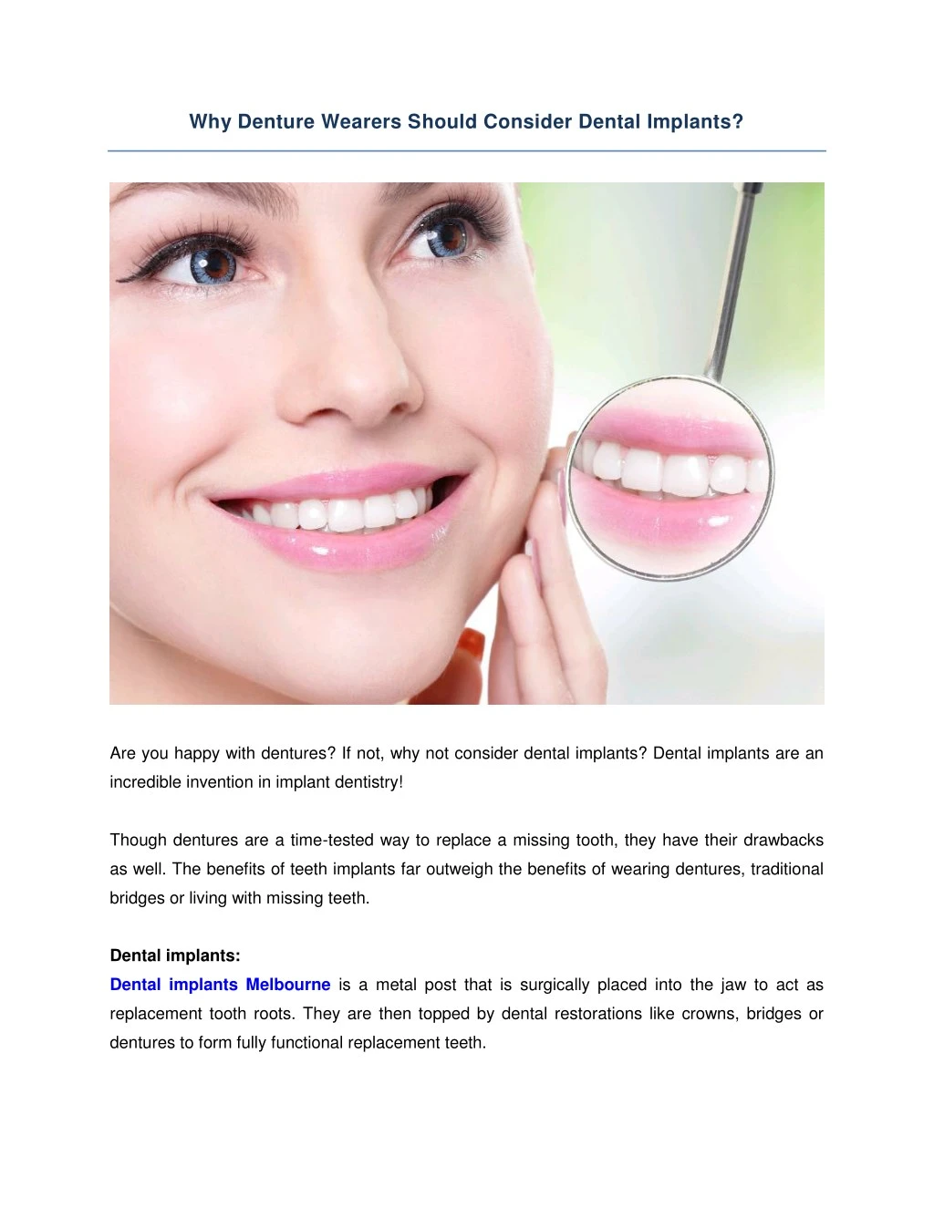 why denture wearers should consider dental