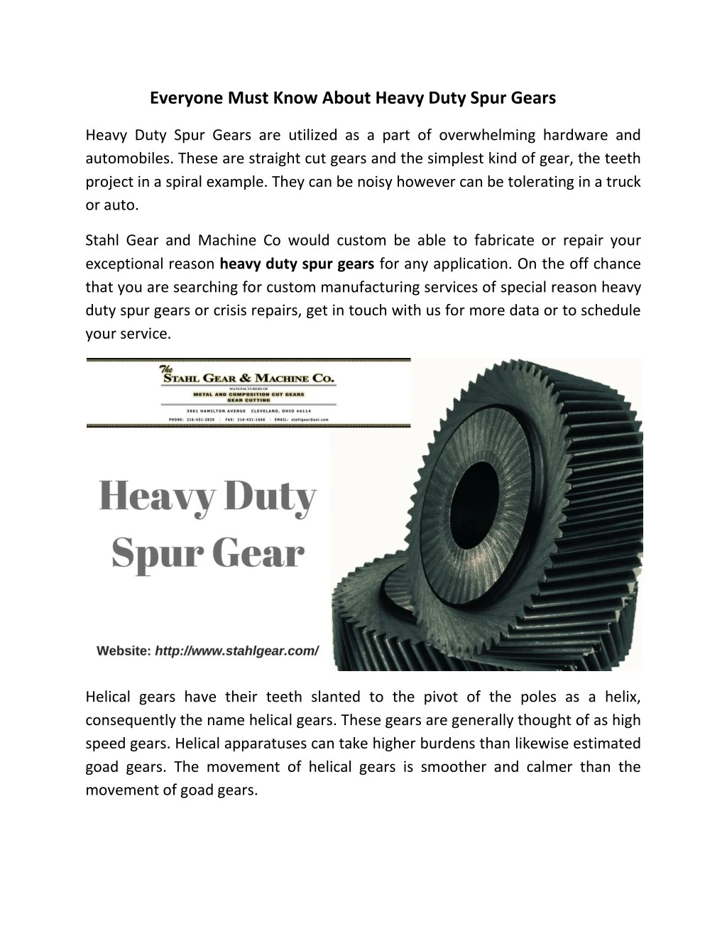 everyone must know about heavy duty spur gears