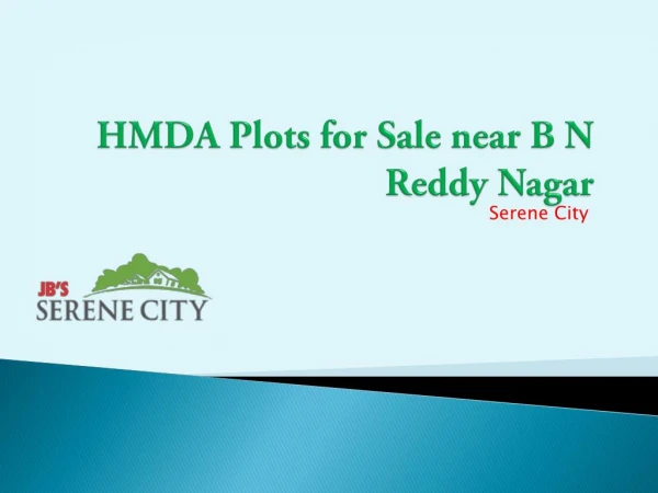 HMDA Plots for sale near B N Reddy Nagar