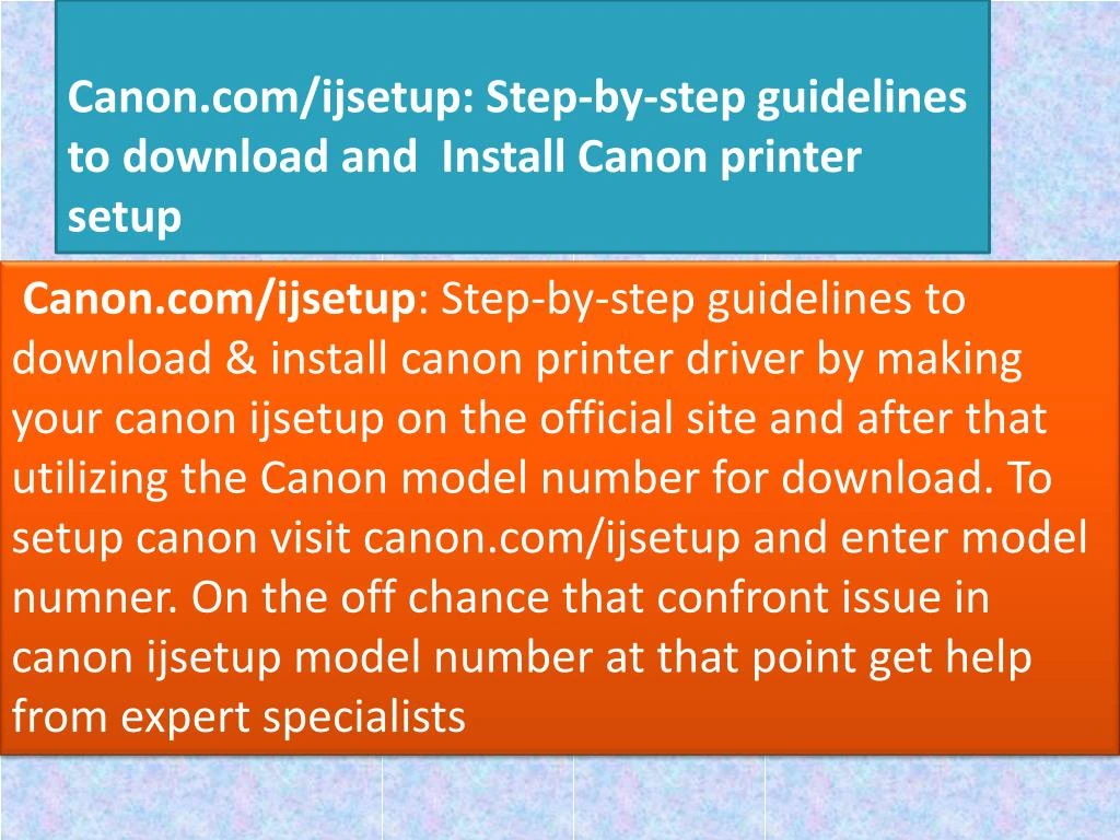 canon com ijsetup step by step guidelines