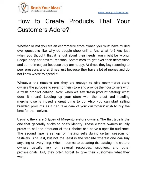 How to Create Products That Your Customers Adore?