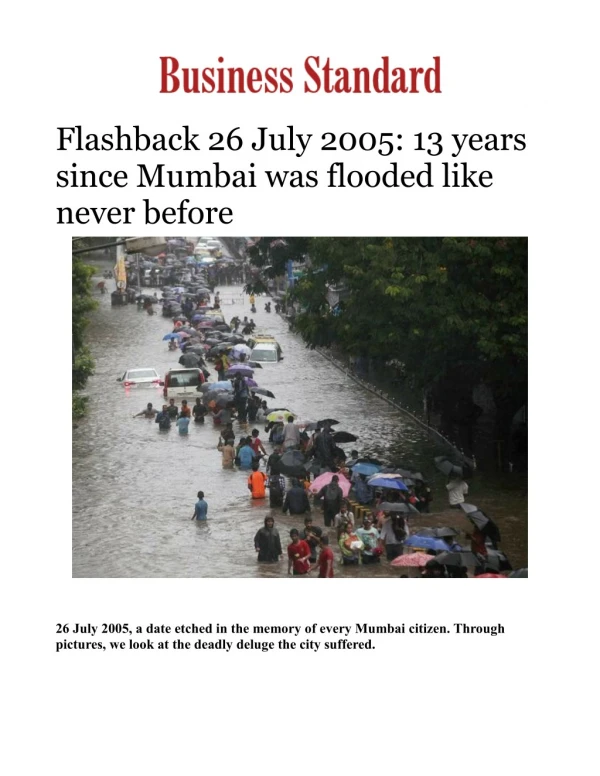 Mumbai flood highlights: Flashback of 26 July 2005, 13 years of Mumbai floods 