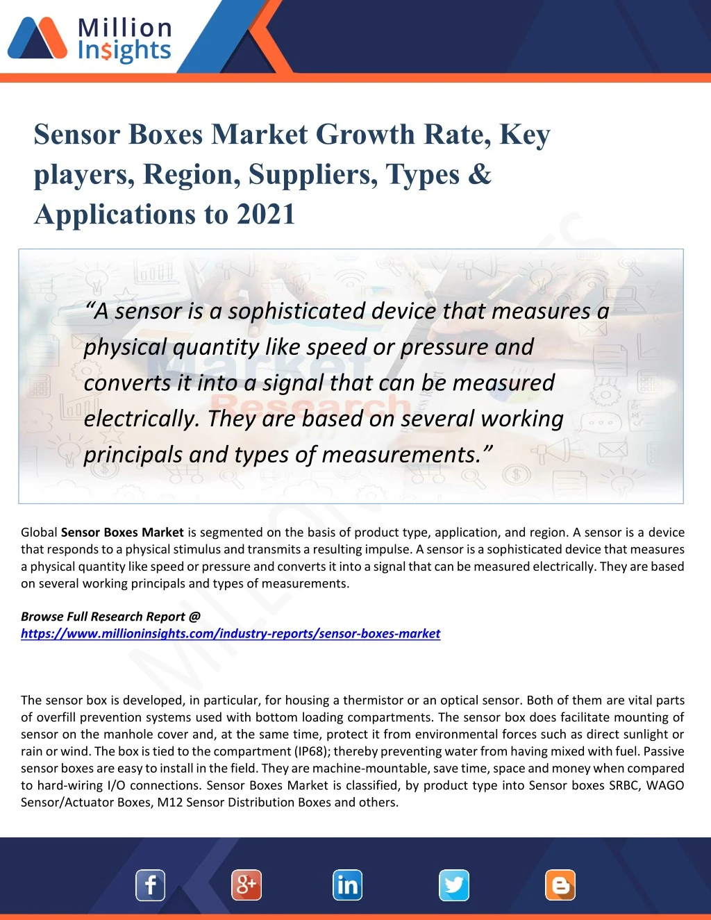 sensor boxes market growth rate key players