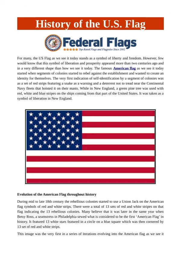 The History of the U.S. Flag