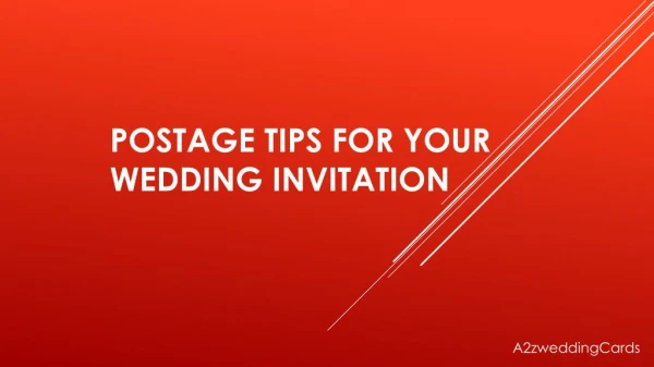 Postage Tips For Your Wedding Invitation
