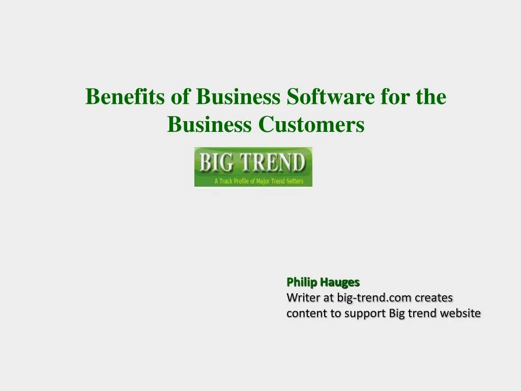 benefits of business software for the business