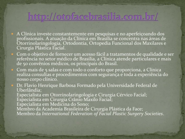 Otoface Otorrino Brasília DF | otorrinolaringologista df
