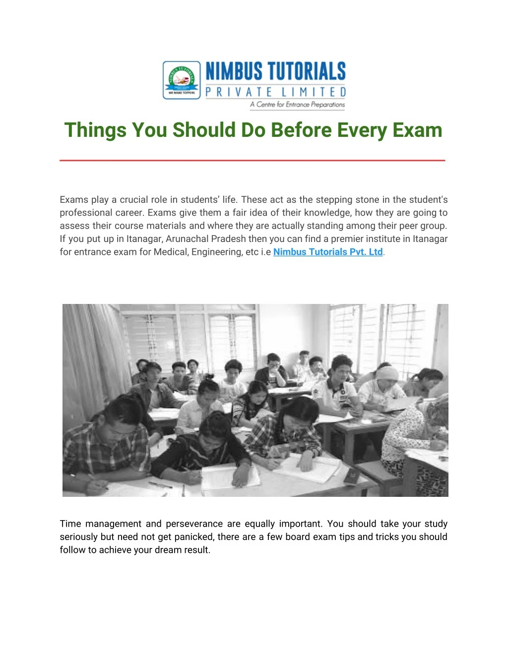 things you should do before every exam