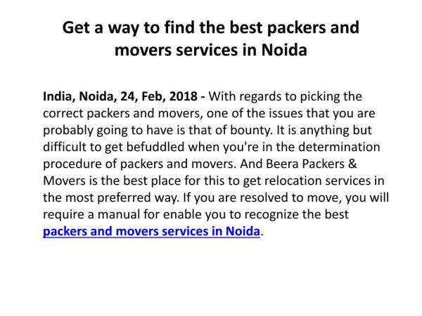 Get a way to find the best packers and movers services in Noida