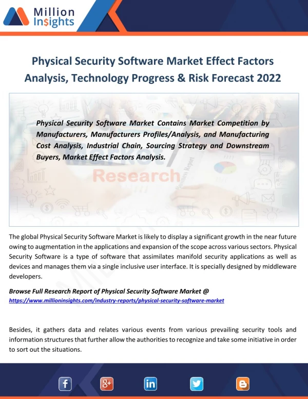 Physical Security Software Market is attaining huge recognition across various sectors By 2022