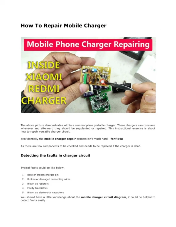 How To Repair Mobile, Iphone Charger - fonfix4u