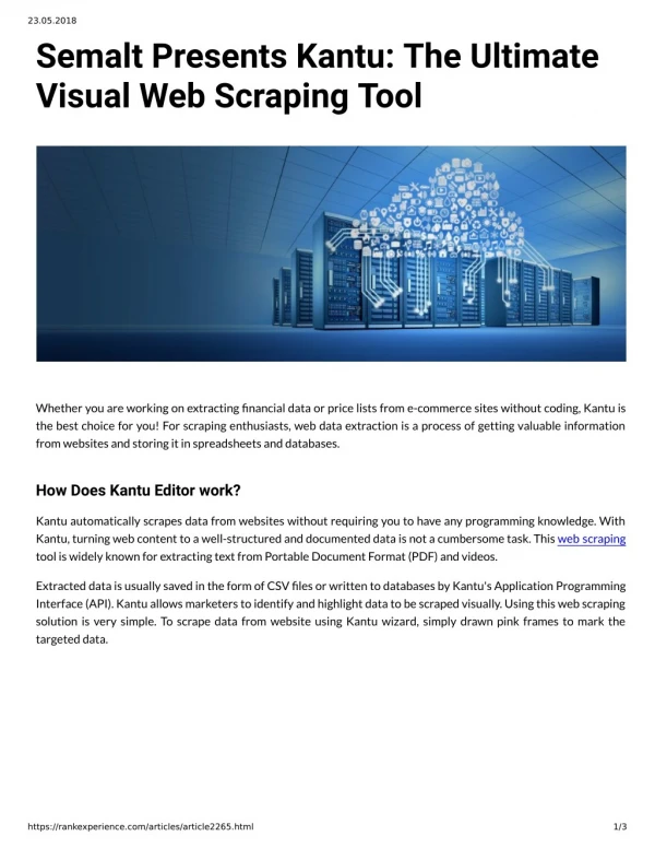 Semalt Presents Kantu: The Ultimate Visual Web Scraping Tool