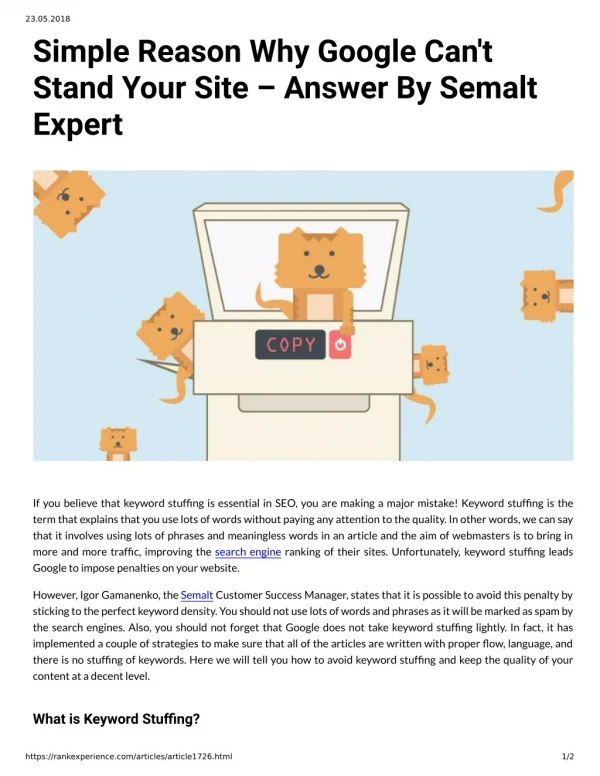 Simple Reason Why Google Can't Stand Your Site - Answer By Semalt Expert