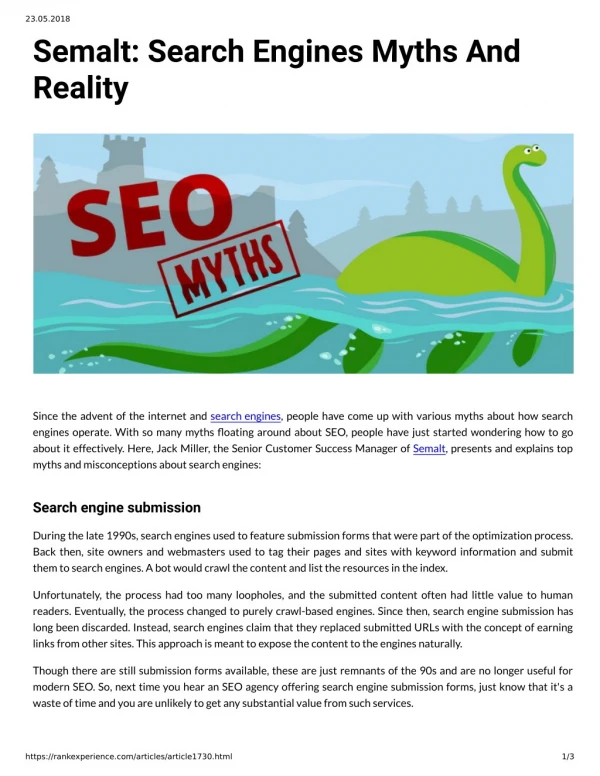 Semalt: Search Engines Myths And Reality