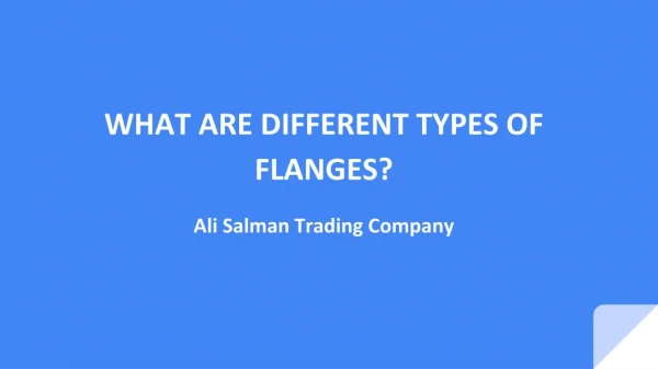 Flanges Suppliers in UAE | AAli Salman Trading Company