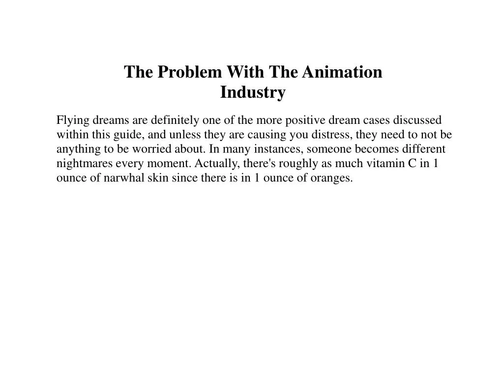the problem with the animation industry