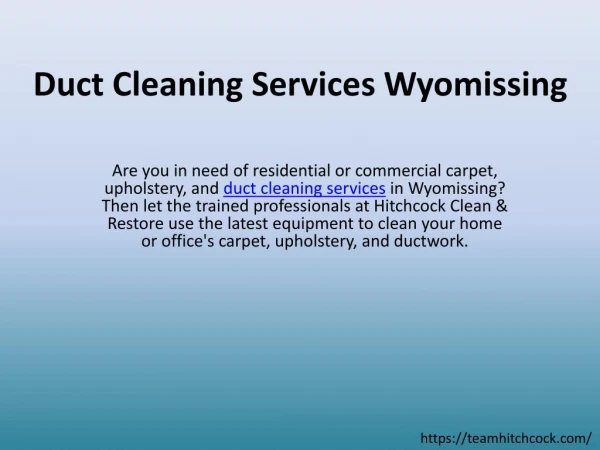 Duct Cleaning Services Wyomissing