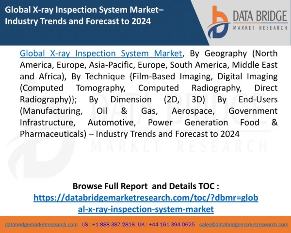 Global X-ray Inspection System Market– Industry Trends and Forecast to 2024