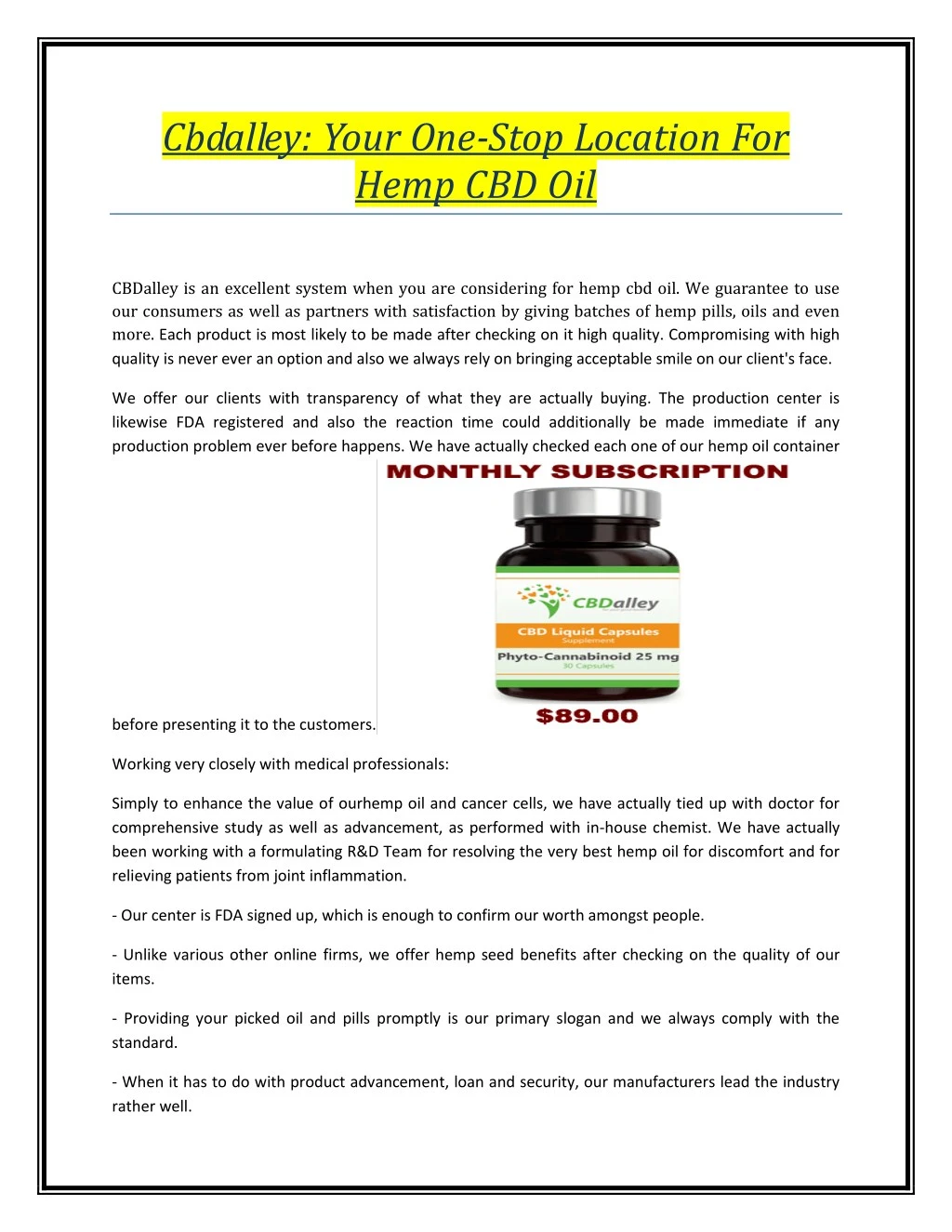 cbdalley your one stop location for hemp cbd oil