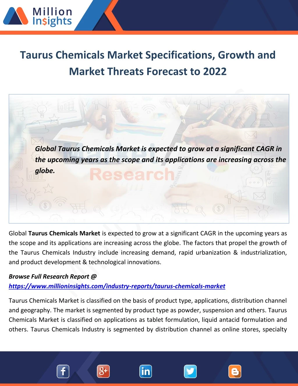 taurus chemicals market specifications growth
