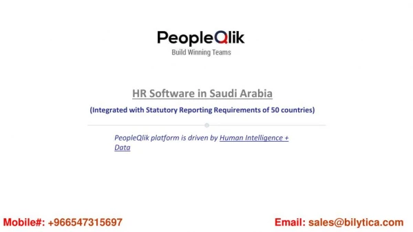 People qlik #1 hr, payroll ; performance management software in saudi arabia