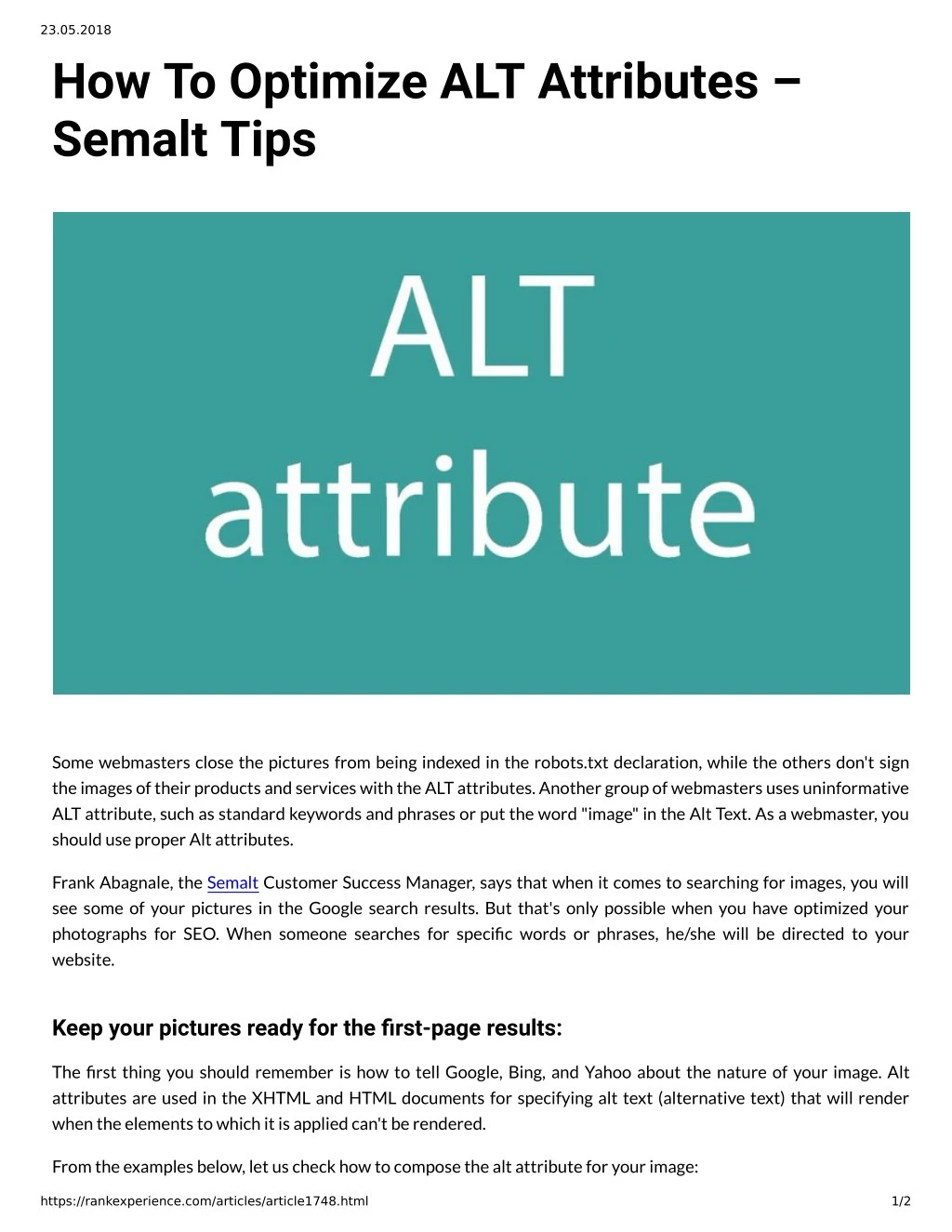23 05 2018 how to optimize alt attributes semalt