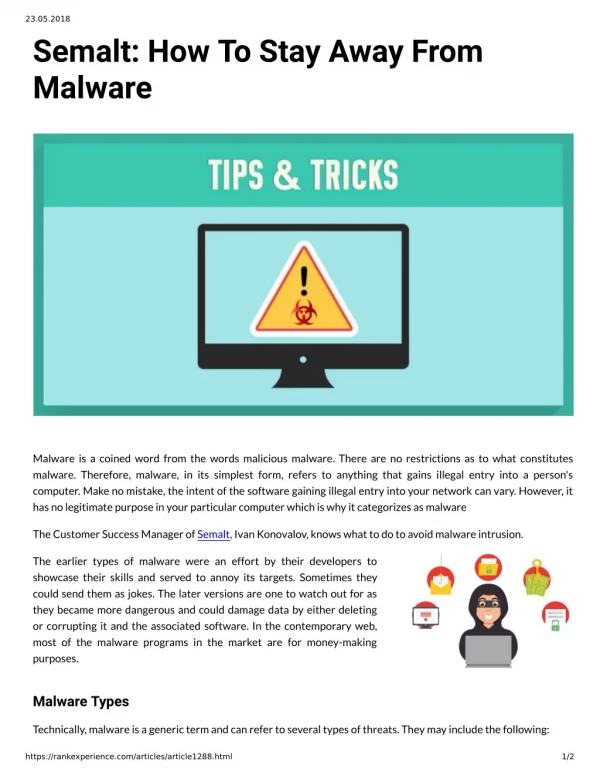 Semalt: How To Stay Away From Malware
