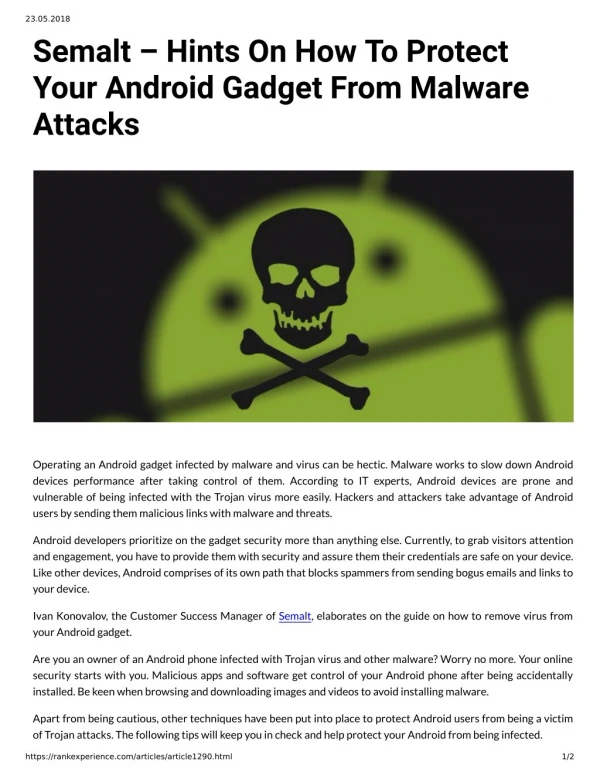 Semalt – Hints On How To Protect Your Android Gadget From Malware Attacks