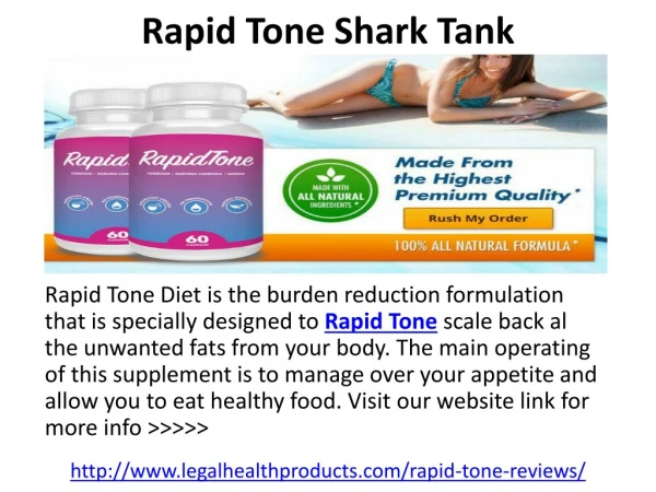 Rapid Tone Diet Shark Tank Pills Where to Buy ?