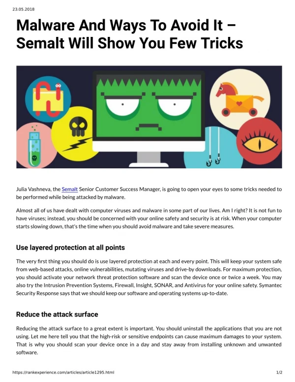 Malware And Ways To Avoid It – Semalt Will Show You Few Tricks