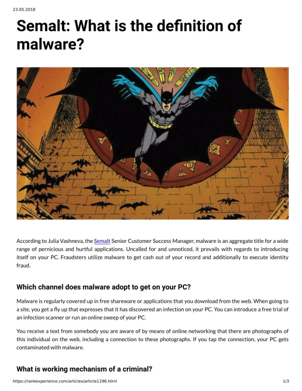 Semalt: What is the denition of malware?