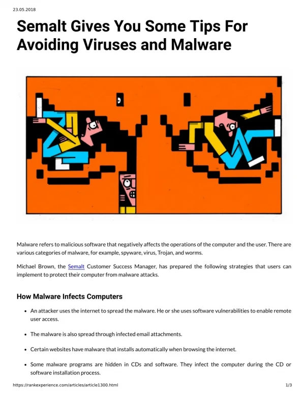 Semalt Gives You Some Tips For Avoiding Viruses and Malware