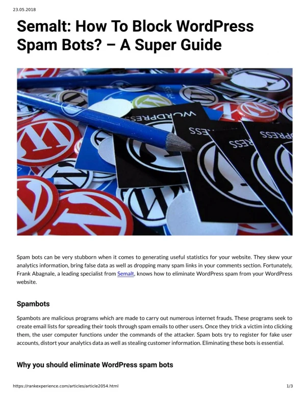 Semalt: How To Block WordPress Spam Bots A Super Guide