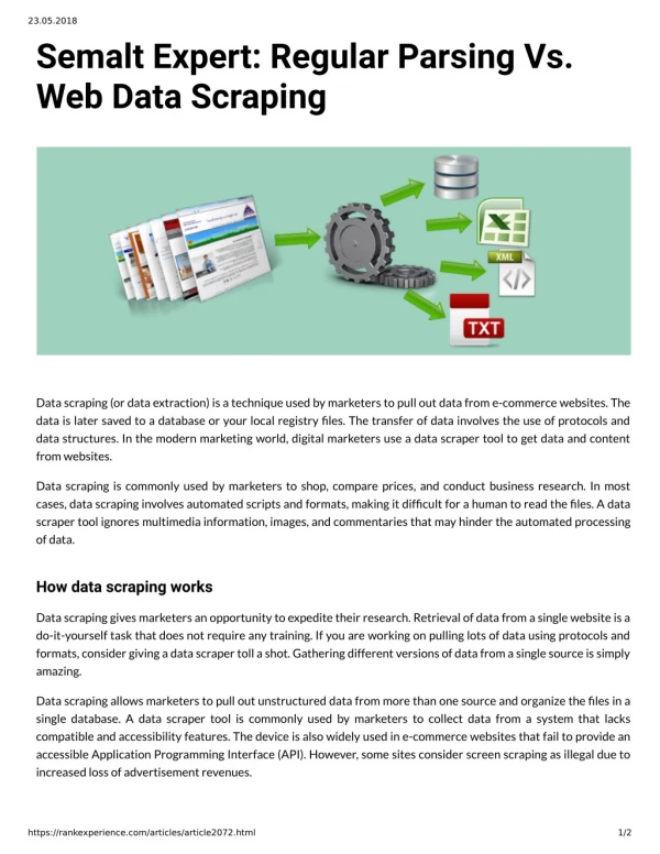Semalt Expert: Regular Parsing Vs. Web Data Scraping