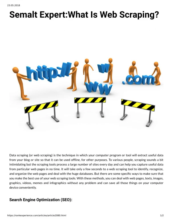 23 05 2018 semalt expert what is web scraping
