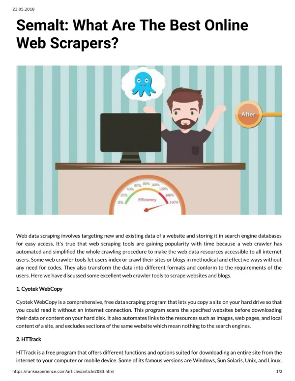 Semalt: What Are The Best Online Web Scrapers