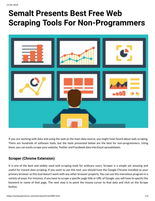 Semalt Presents Best Free Web Scraping Tools For Non Programmers