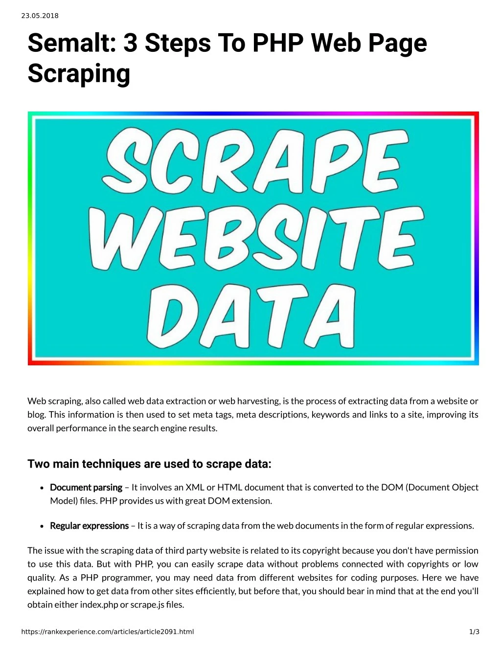 23 05 2018 semalt 3 steps to php web page scraping