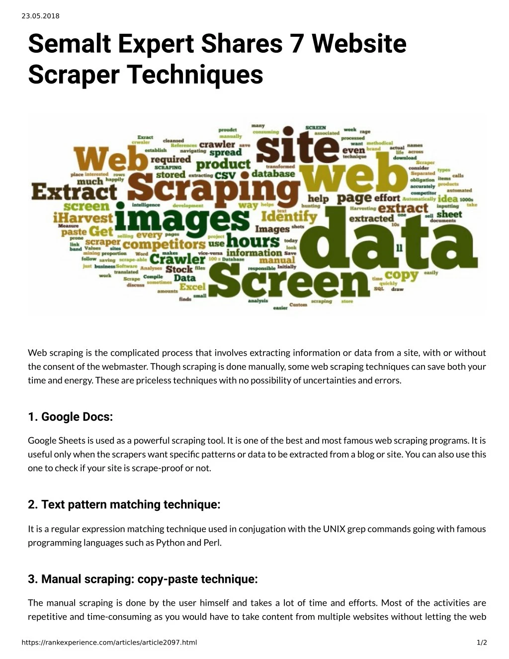 23 05 2018 semalt expert shares 7 website scraper