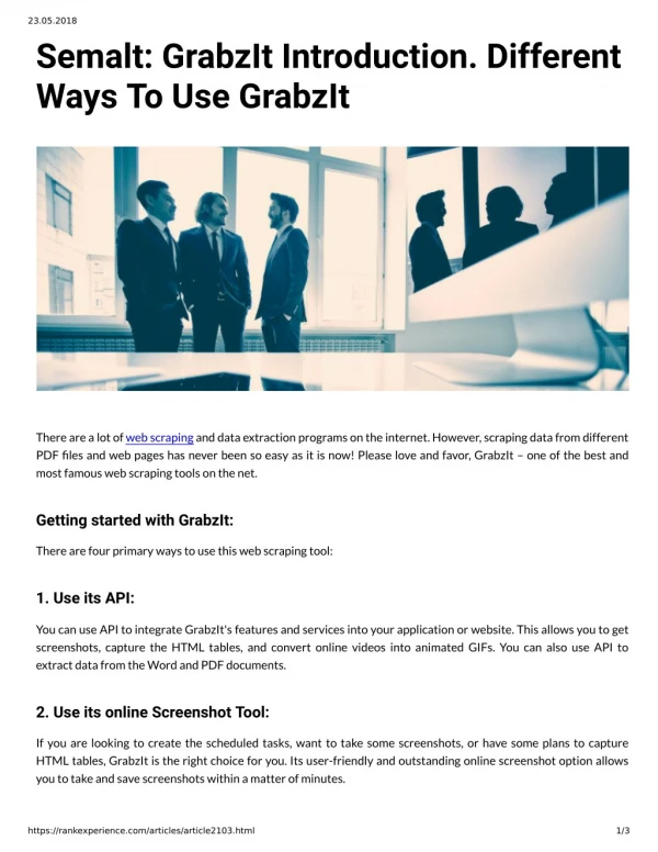 Semalt: GrabzIt Introduction Different Ways To Use GrabzIt