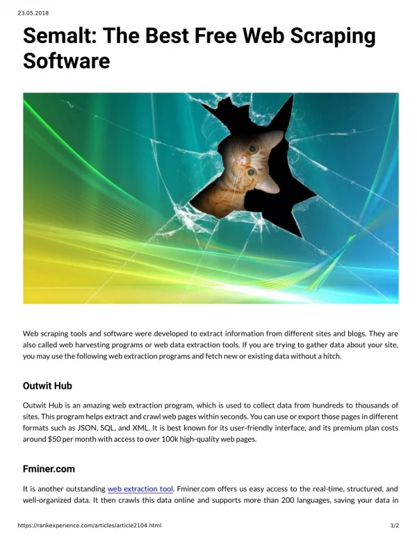 Semalt: The Best Free Web Scraping Software