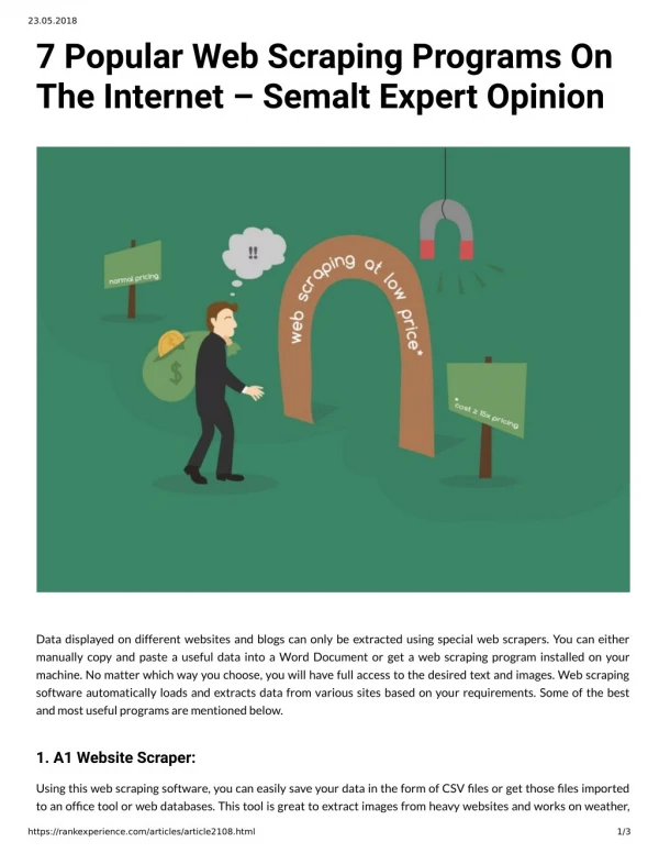 7 Popular Web Scraping Programs On The Internet Semalt Expert Opinion