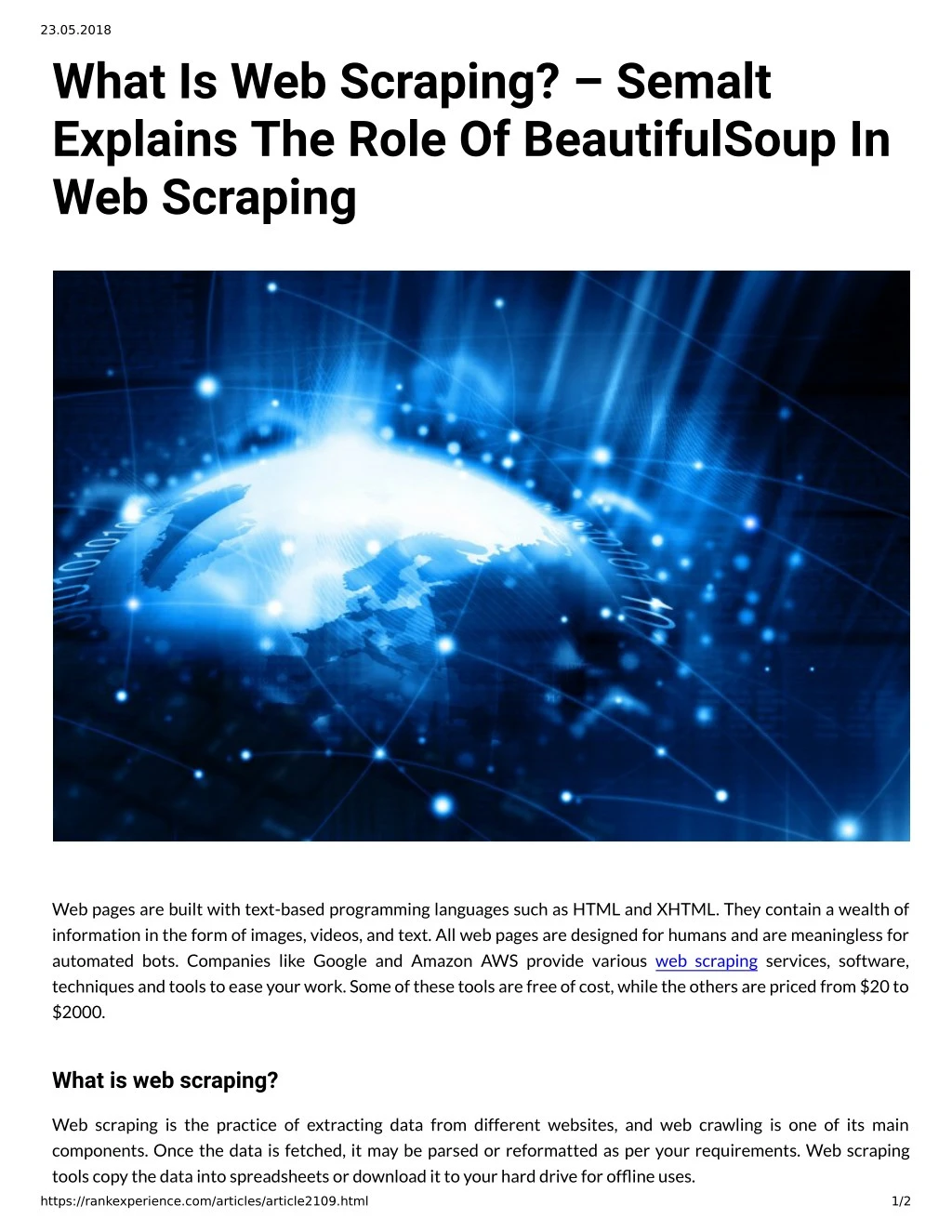 23 05 2018 what is web scraping semalt explains