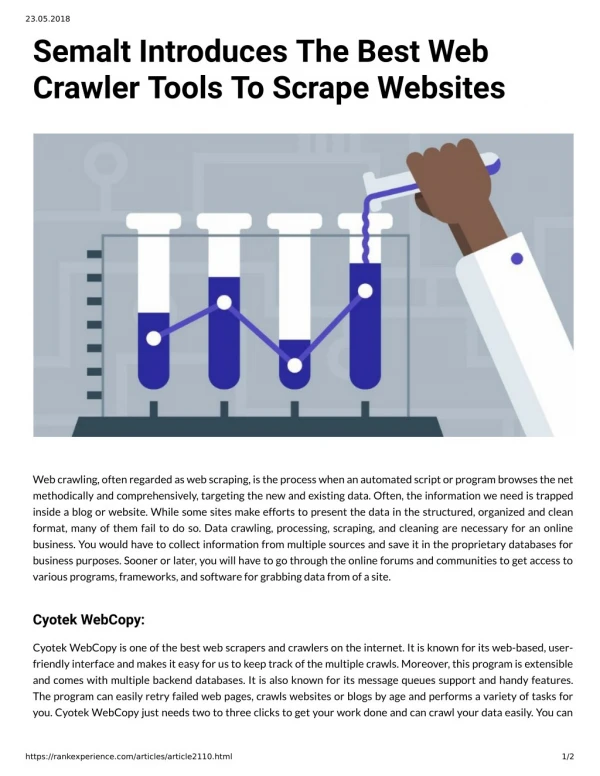 Semalt Introduces The Best Web Crawler Tools To Scrape Websites