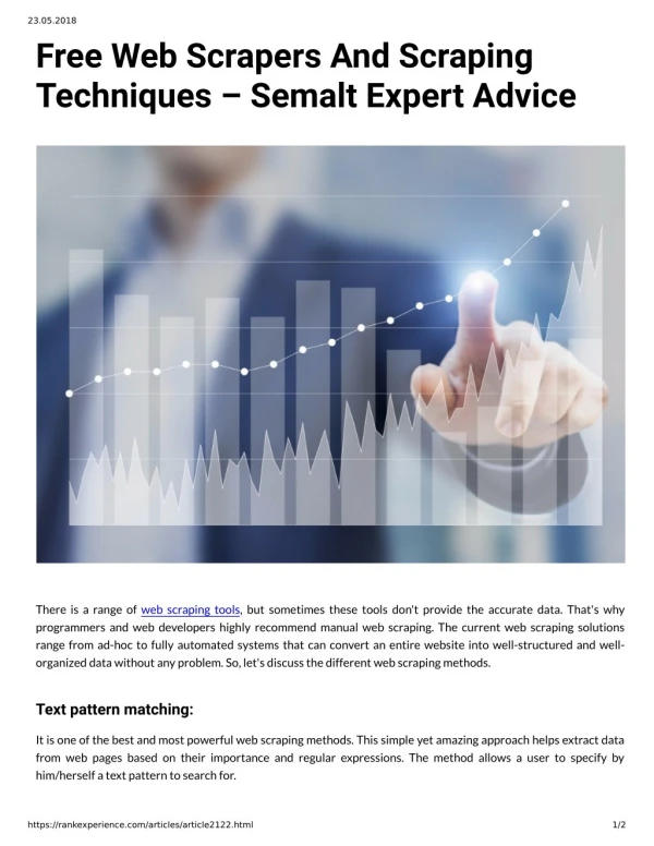 Free Web Scrapers And Scraping Techniques Semalt Expert Advice