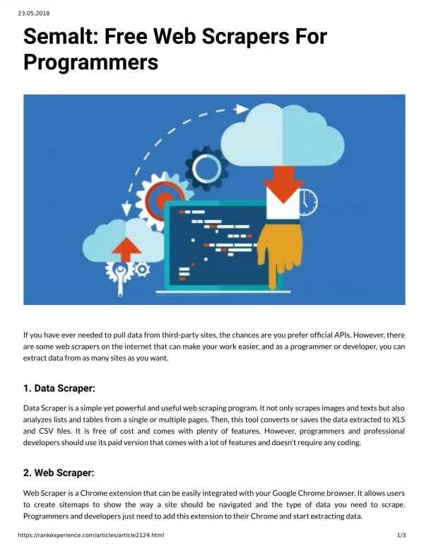 Semalt: Free Web Scrapers For Programmers