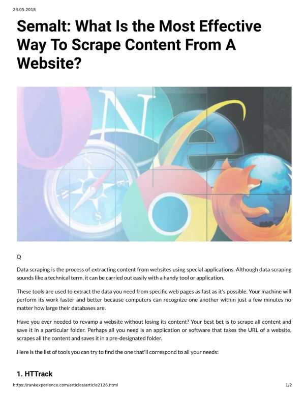 Semalt: What Is the Most Effective Way To Scrape Content From A Website