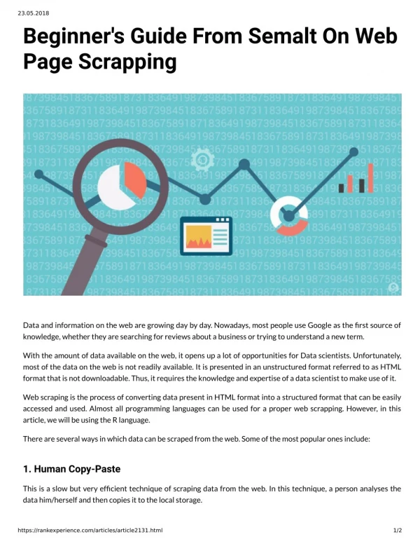 Beginner's Guide From Semalt On Web Page Scrapping