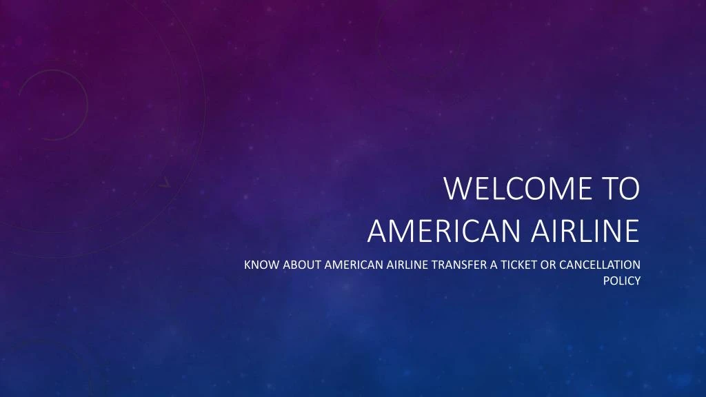 welcome to american airline