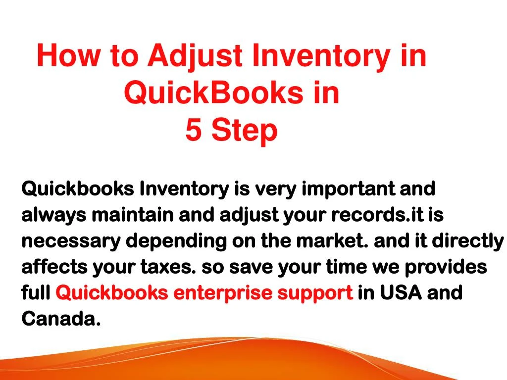 how to adjust inventory in quickbooks in 5 step